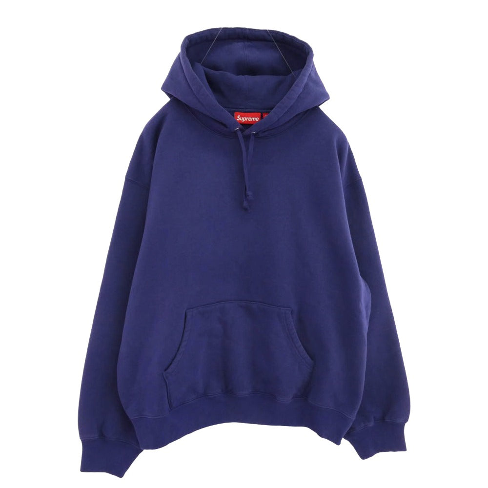 Supreme シュプリーム 25SS Frayed Hooded Sweatshirt フレイド フーデッド スウェットシャツ フーディー パーカー パープル系 ネイビー系 L【中古】