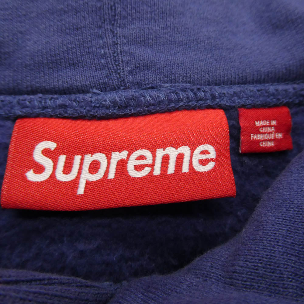 Supreme シュプリーム 25SS Frayed Hooded Sweatshirt フレイド フーデッド スウェットシャツ フーディー パーカー パープル系 ネイビー系 L【中古】