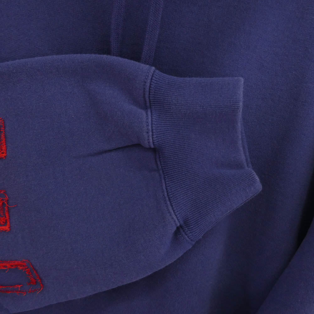 Supreme シュプリーム 25SS Frayed Hooded Sweatshirt フレイド フーデッド スウェットシャツ フーディー パーカー パープル系 ネイビー系 L【中古】