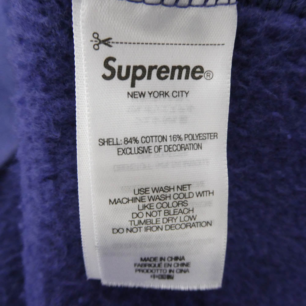 Supreme シュプリーム 25SS Frayed Hooded Sweatshirt フレイド フーデッド スウェットシャツ フーディー パーカー パープル系 ネイビー系 L【中古】