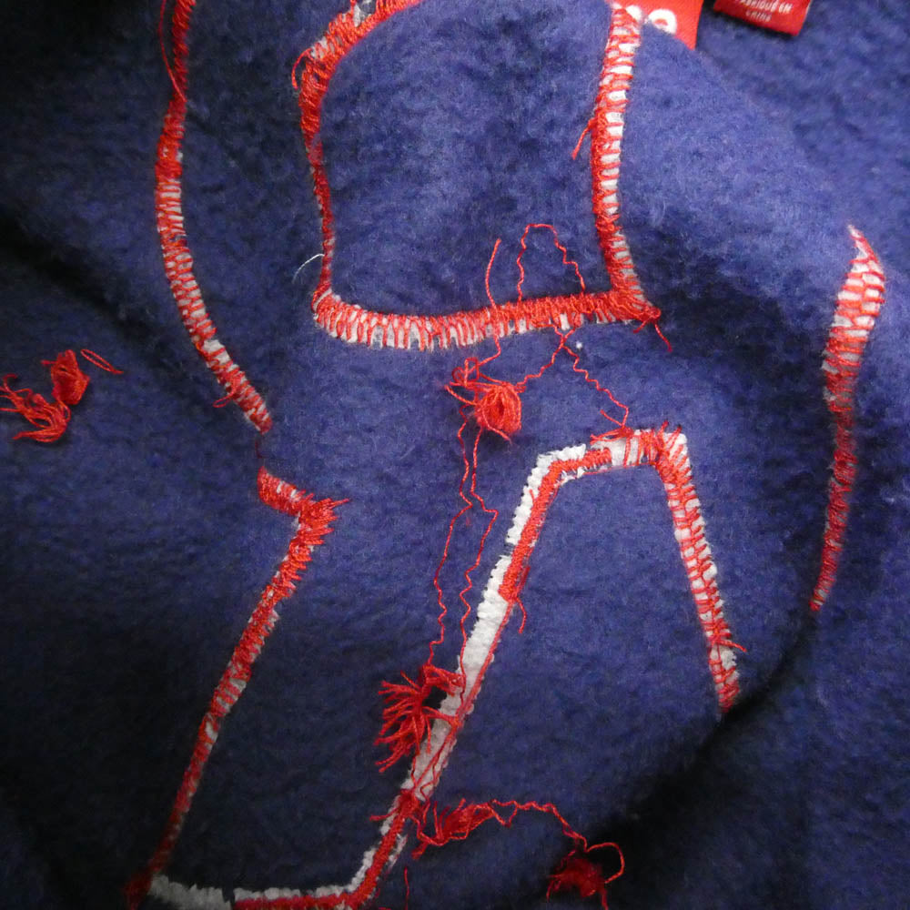 Supreme シュプリーム 25SS Frayed Hooded Sweatshirt フレイド フーデッド スウェットシャツ フーディー パーカー パープル系 ネイビー系 L【中古】