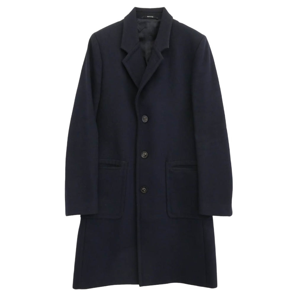 MAISON MARGIELA メゾンマルジェラ 13AW S30AA0049 14ライン イタリア製 ウール チェスターコート ネイビー系 48【中古】