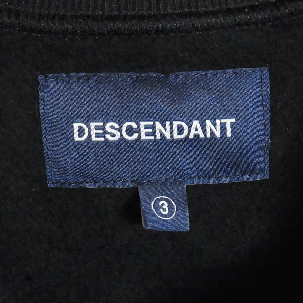 DESCENDANT ディセンダント 22AW UNDER THE CURRENT CREW NECK クルーネック スウェット ブラック系 3【中古】