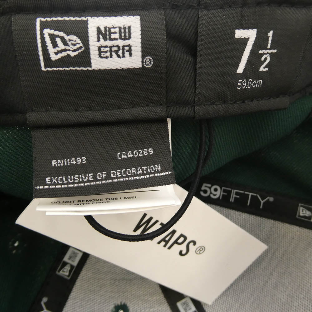 WTAPS ダブルタップス 24SS 241NENED-HT01 59FIFTY LOW PROFILE CAP POLY TWILL NEWERA ニューエラ ロゴ刺繍 キャップ グリーン グリーン系 7 1/2 【新古品】【未使用】【中古】
