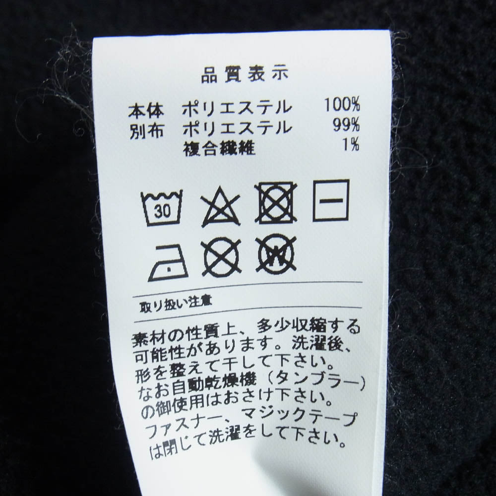 DESCENDANT ディセンダント 22AW 222ATDS-JKM01 DAVID FLEECE JACKET ジップアップ フリース ジャケット ブラック系 2【中古】