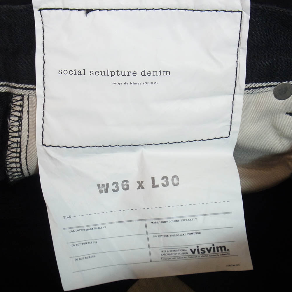 VISVIM ビズビム 121205005008 0121205005008 SOCIAL SCULPTURE 03 CMYK BLK ソーシャル スカルプチャー ブラック デニム パンツ ブラック系 36【中古】