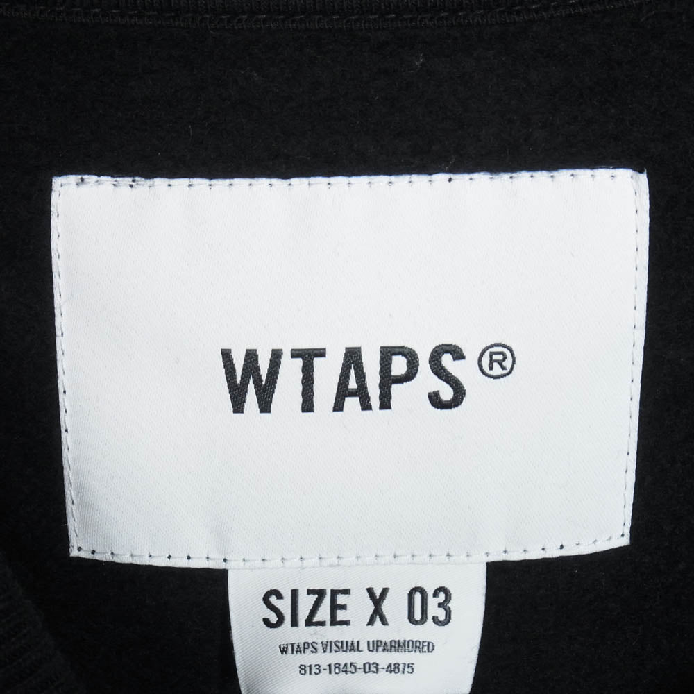WTAPS ダブルタップス 24SS 241ATDT-CSM03 ACADEMY SWEATER COTTON COLLEGE アカデミー セーター ロゴ コットン カレッジ スウェット トレーナー ブラック系 3【新古品】【未使用】【中古】