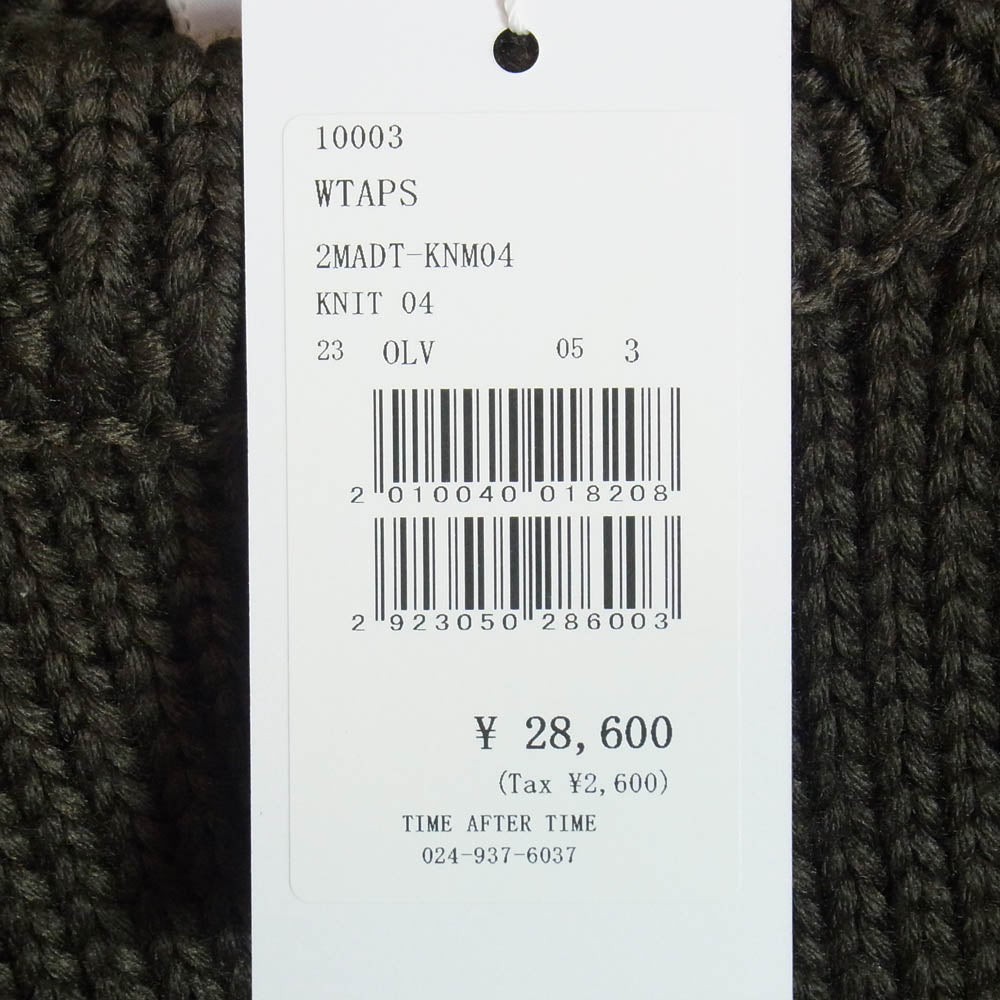WTAPS ダブルタップス 232MADT-KNM04 SWEATER POLY. T-ROCK バックロゴ クルーネック セーター ニット カーキ系 3【新古品】【未使用】【中古】