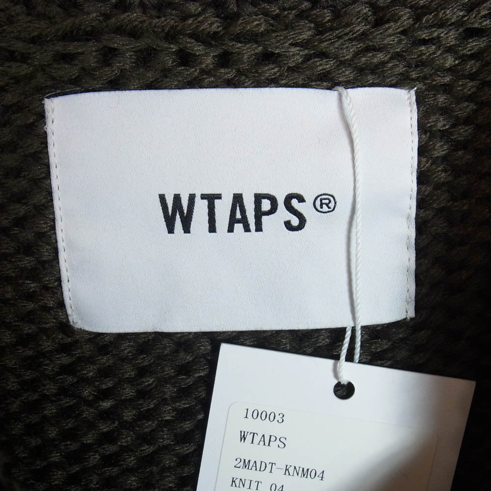 WTAPS ダブルタップス 232MADT-KNM04 SWEATER POLY. T-ROCK バックロゴ クルーネック セーター ニット カーキ系 3【新古品】【未使用】【中古】