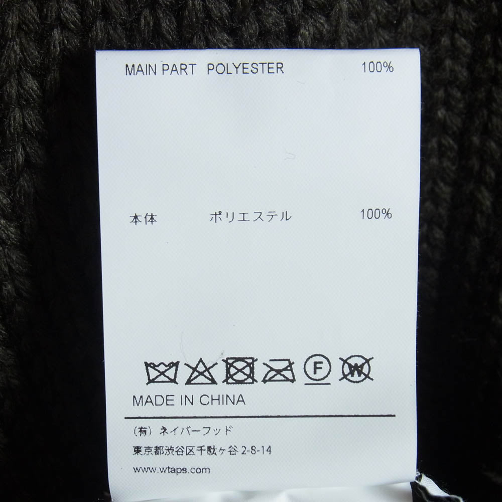 WTAPS ダブルタップス 232MADT-KNM04 SWEATER POLY. T-ROCK バックロゴ クルーネック セーター ニット カーキ系 3【新古品】【未使用】【中古】