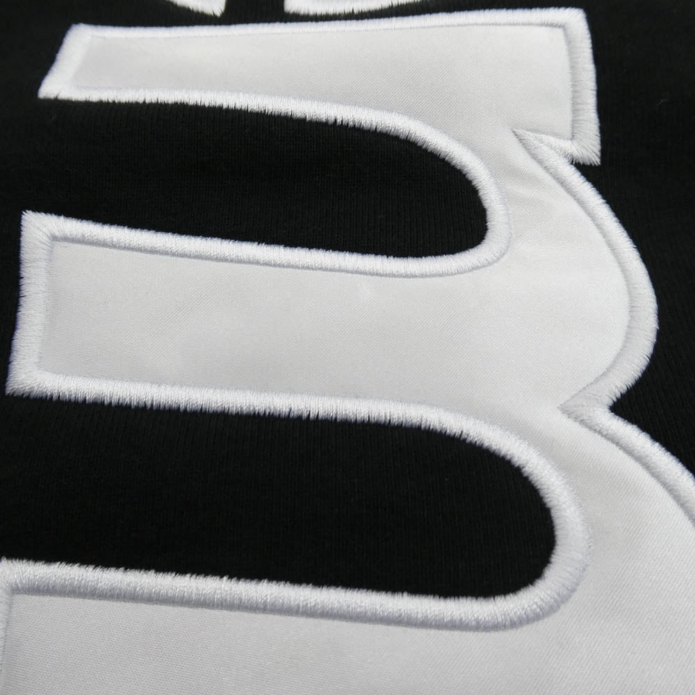 Supreme シュプリーム 25AW Satin Applique Hooded Sweatshirt サテン アップリケ フーデッド スウェットシャツ パーカー ブラック系 L【新古品】【未使用】【中古】