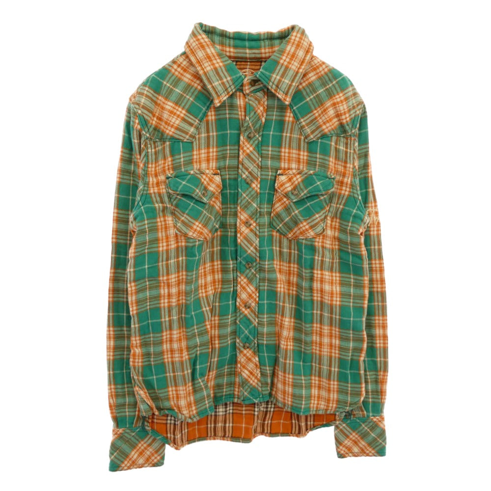 TMT ティーエムティー TSH-F1002 ウエスタン チェック 長袖 シャツ マルチカラー系 S【極上美品】【中古】