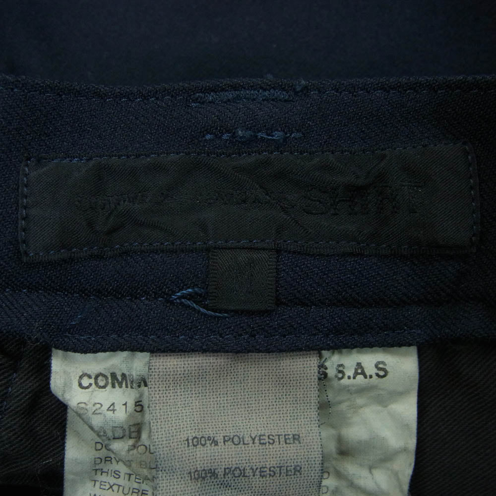 COMME des GARCONS コムデギャルソン S24154 SHIRT シャツ エステル製品加工 ベルテッド ボンテージ ロング パンツ ダークネイビー系 M【中古】