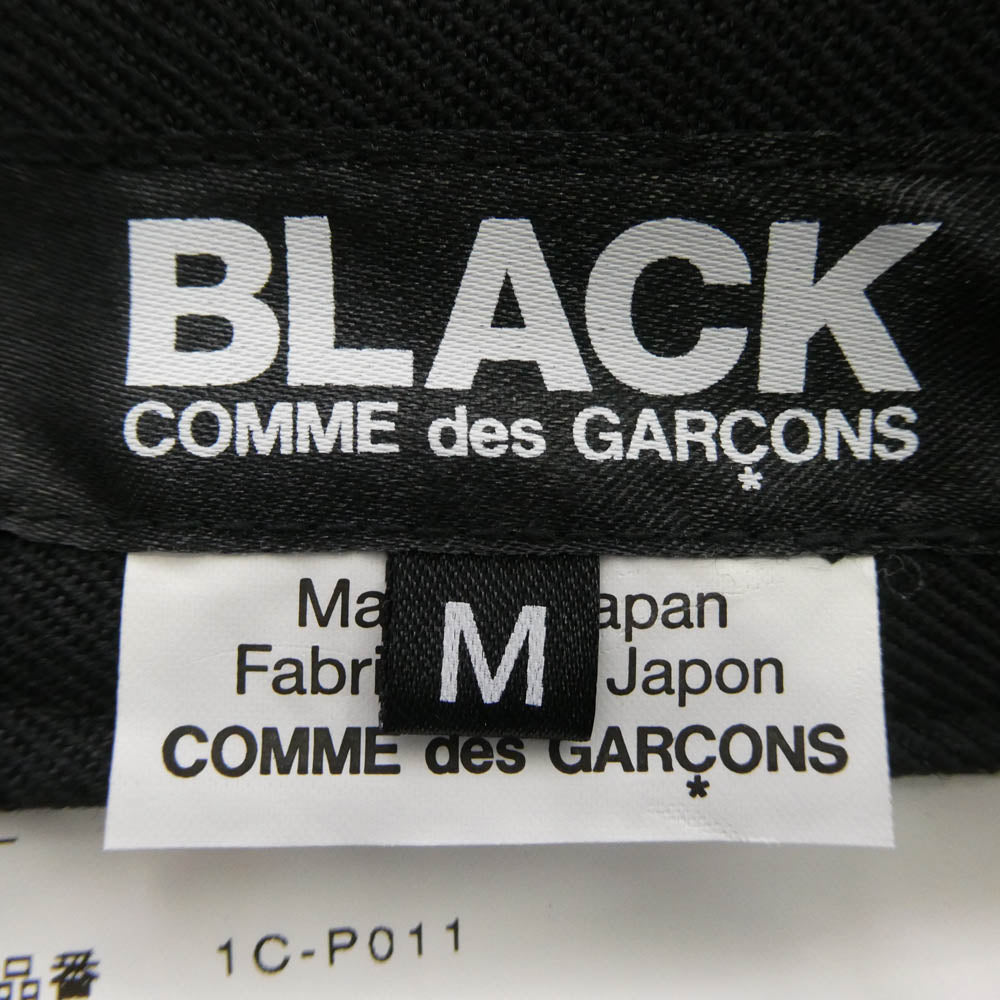BLACK COMME des GARCONS ブラックコムデギャルソン AD2018 1C-P011 プリーツスカートドッキング 捻じれZIP ツイストファスナー ストレート パンツ ブラック系 M【中古】