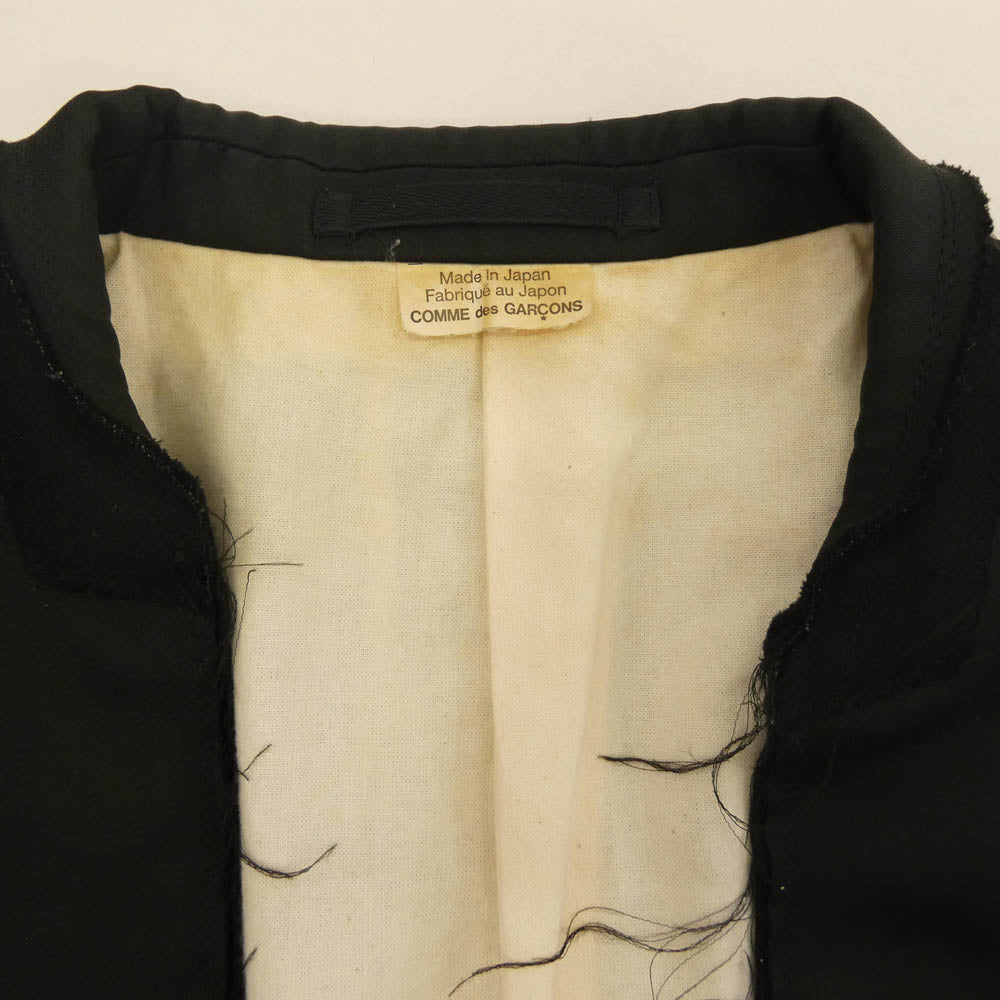 COMME des GARCONS HOMME PLUS コムデギャルソンオムプリュス AD2015 PQ-J051 カットオフ ノーカラー カラーレス ロング 燕尾 タキシード ジャケット ブラック系 S【中古】