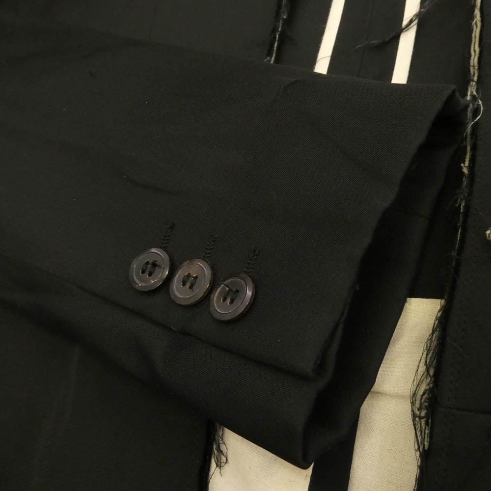 COMME des GARCONS HOMME PLUS コムデギャルソンオムプリュス AD2015 PQ-J051 カットオフ ノーカラー カラーレス ロング 燕尾 タキシード ジャケット ブラック系 S【中古】