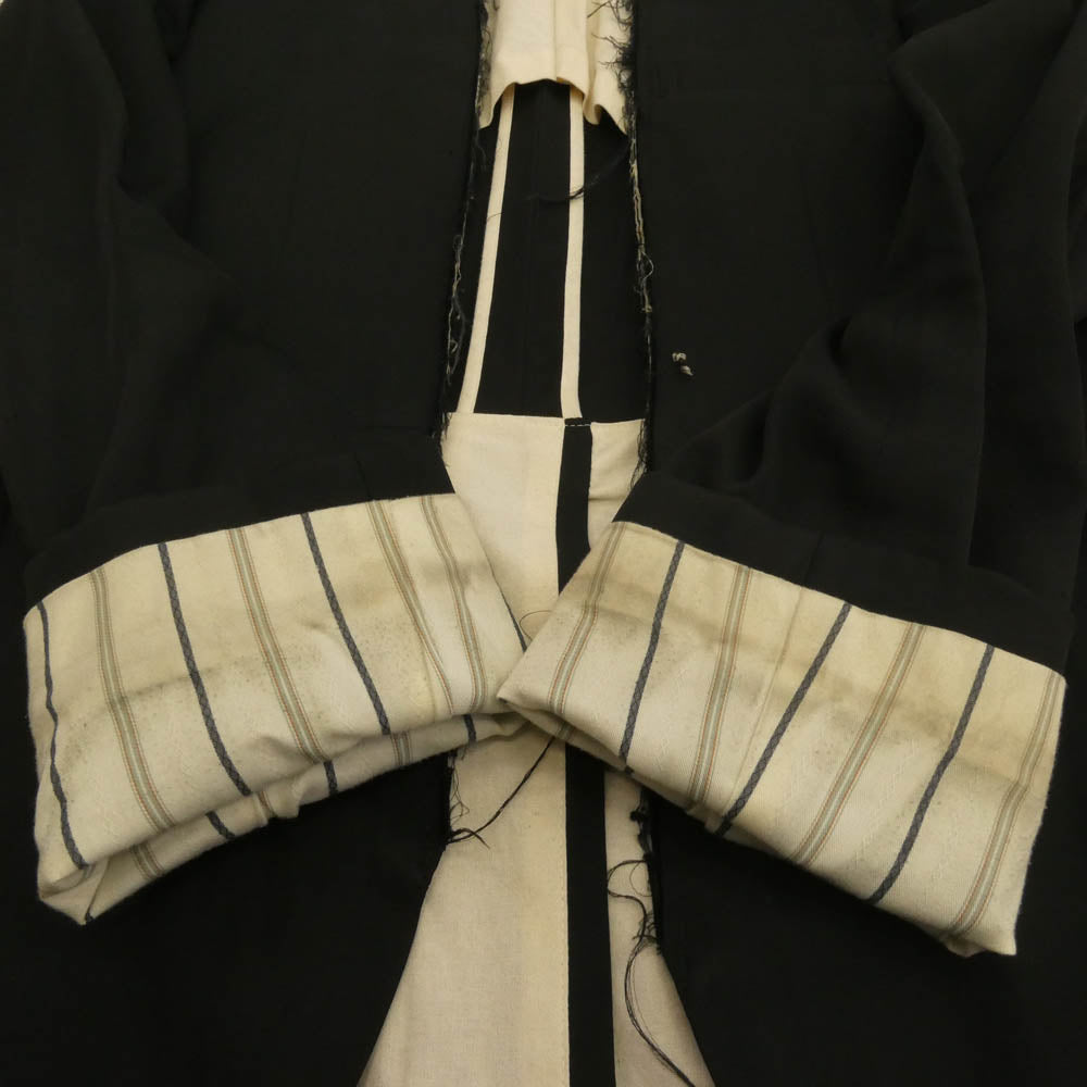 COMME des GARCONS HOMME PLUS コムデギャルソンオムプリュス AD2015 PQ-J051 カットオフ ノーカラー カラーレス ロング 燕尾 タキシード ジャケット ブラック系 S【中古】