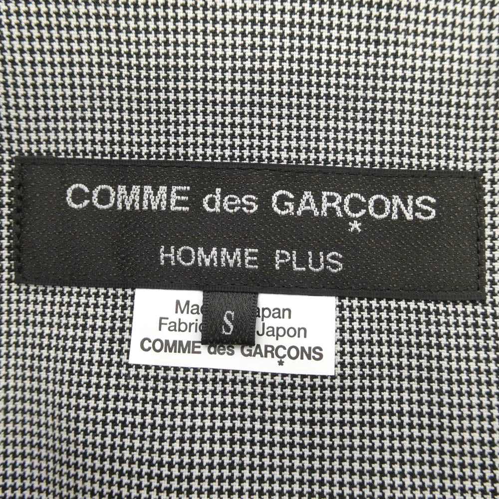COMME des GARCONS HOMME PLUS コムデギャルソンオムプリュス 22SS PI-P021 花の存在期 マイクロ千鳥格子 ウールモヘヤストライプサロペット オーバーオール オールインワン パンツ グレー系 S【中古】