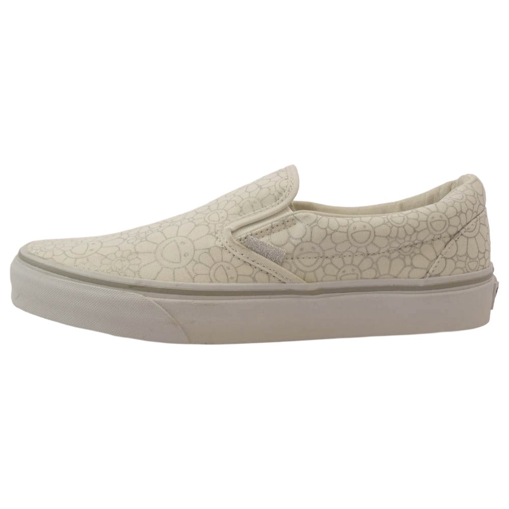 VANS バンズ VN-0ZSIGQE × 村上隆 Murakami Slip-On LX Silver Flower カイカイキキ フラワー スリッポン シューズ ホワイト系 26.5cm【美品】【中古】