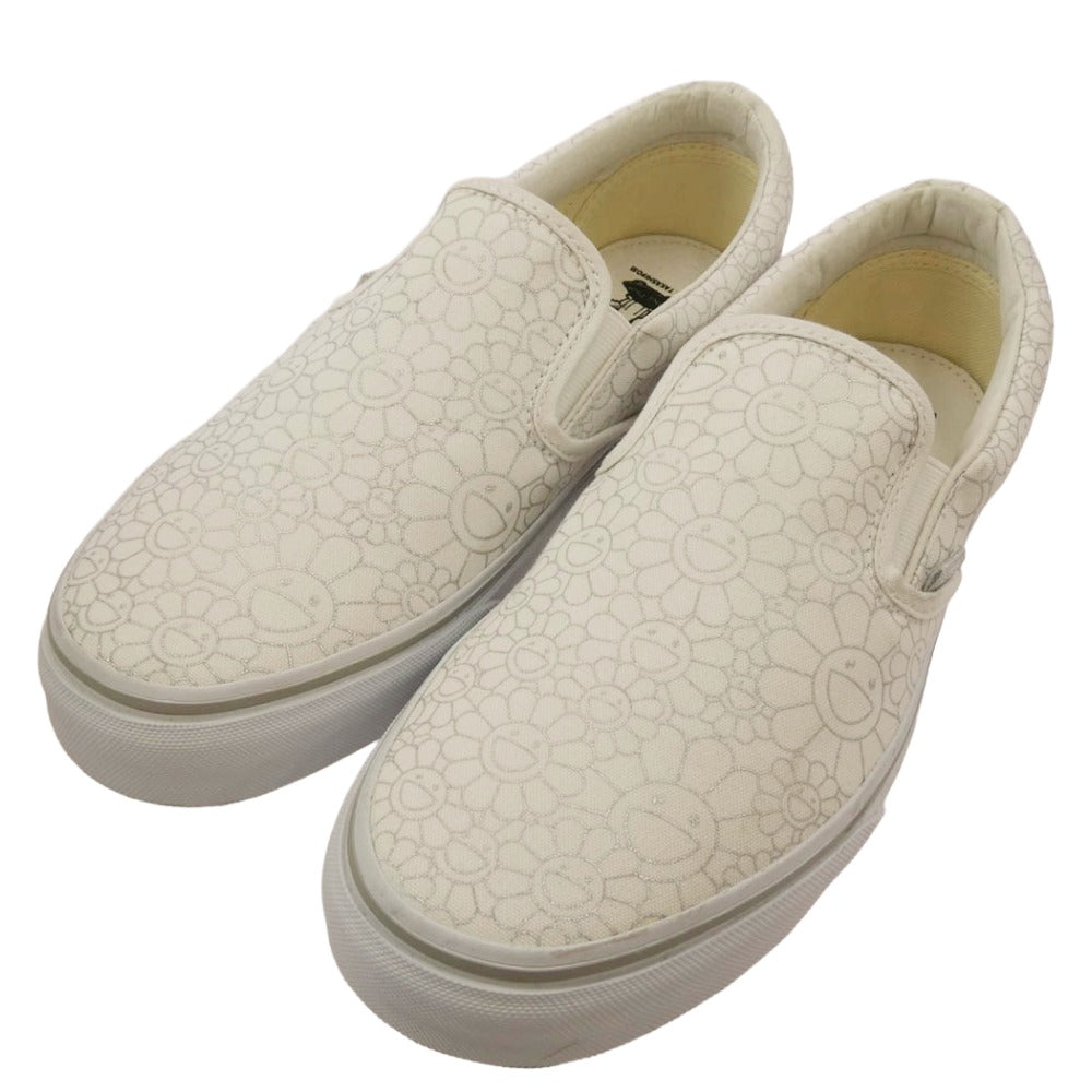 VANS バンズ VN-0ZSIGQE × 村上隆 Murakami Slip-On LX Silver Flower カイカイキキ フラワー スリッポン シューズ ホワイト系 26.5cm【美品】【中古】