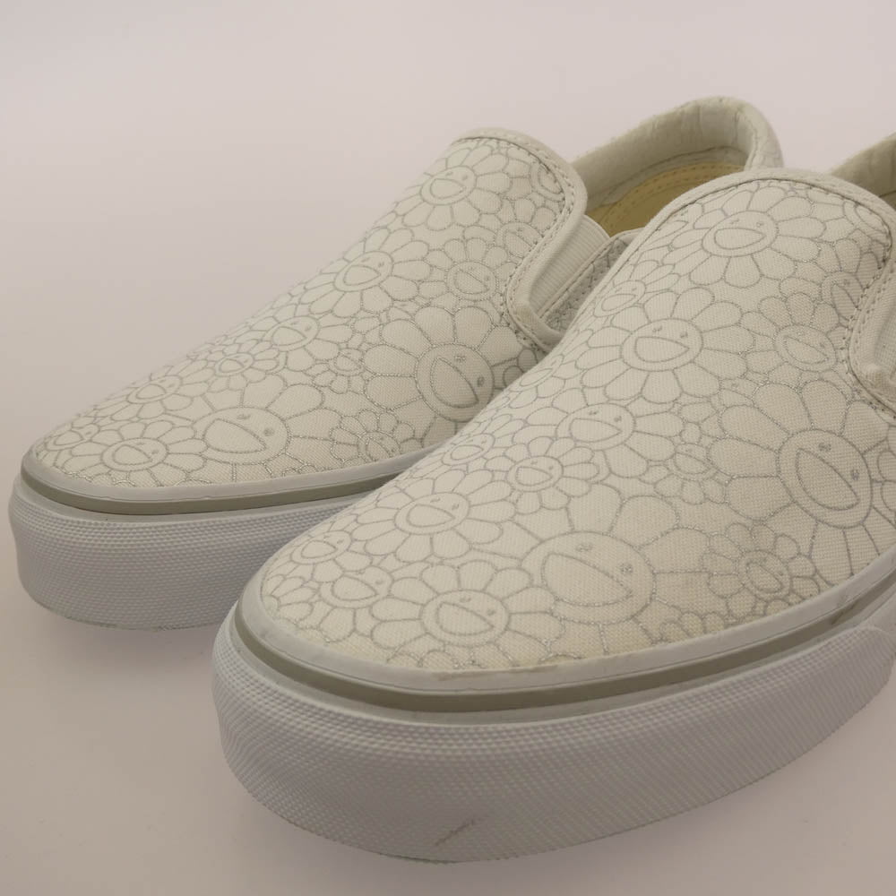 VANS バンズ VN-0ZSIGQE × 村上隆 Murakami Slip-On LX Silver Flower カイカイキキ フラワー スリッポン シューズ ホワイト系 26.5cm【美品】【中古】