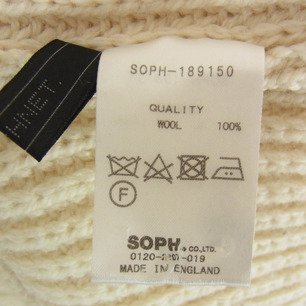 SOPHNET. ソフネット SOPH-189150 × YARMO ヤーモ 英国製 クルーネック セーター ニット オフホワイト系 M【中古】