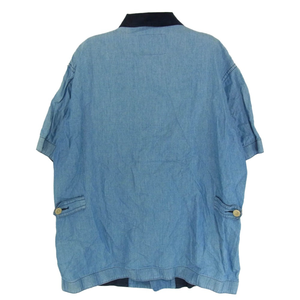 Sacai サカイ 17SS 17-01234M Dungaree Shirt 半袖 シャツ インディゴブルー系 2【中古】