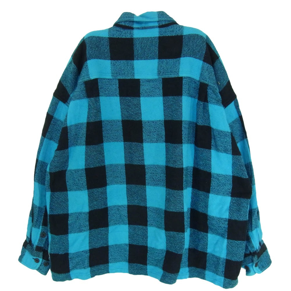 DESCENDANT ディセンダント vanning check ls shirt バッファロー チェック ヘビー ネル シャツ ブルー系 2【中古】