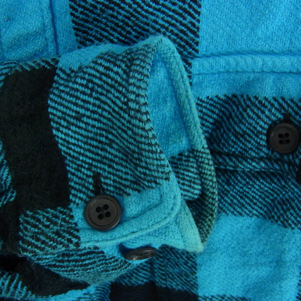 DESCENDANT ディセンダント vanning check ls shirt バッファロー チェック ヘビー ネル シャツ ブルー系 2【中古】
