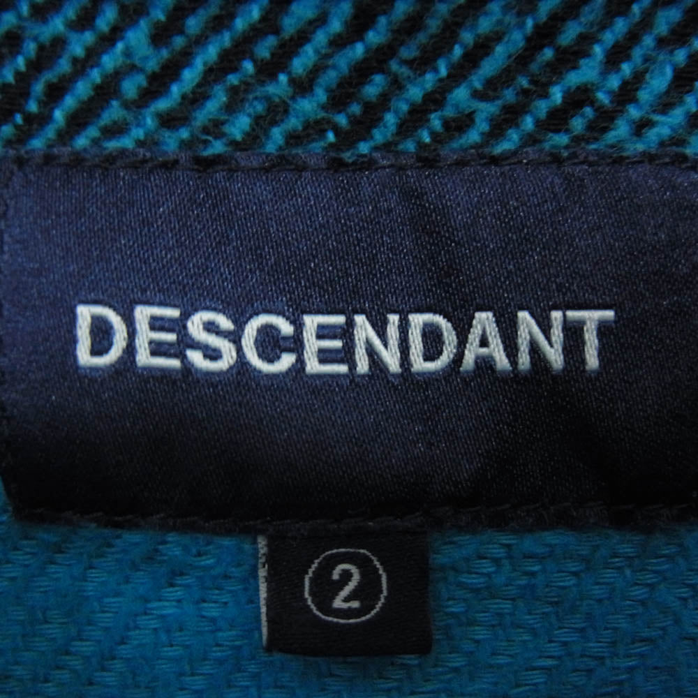 DESCENDANT ディセンダント vanning check ls shirt バッファロー チェック ヘビー ネル シャツ ブルー系 2【中古】