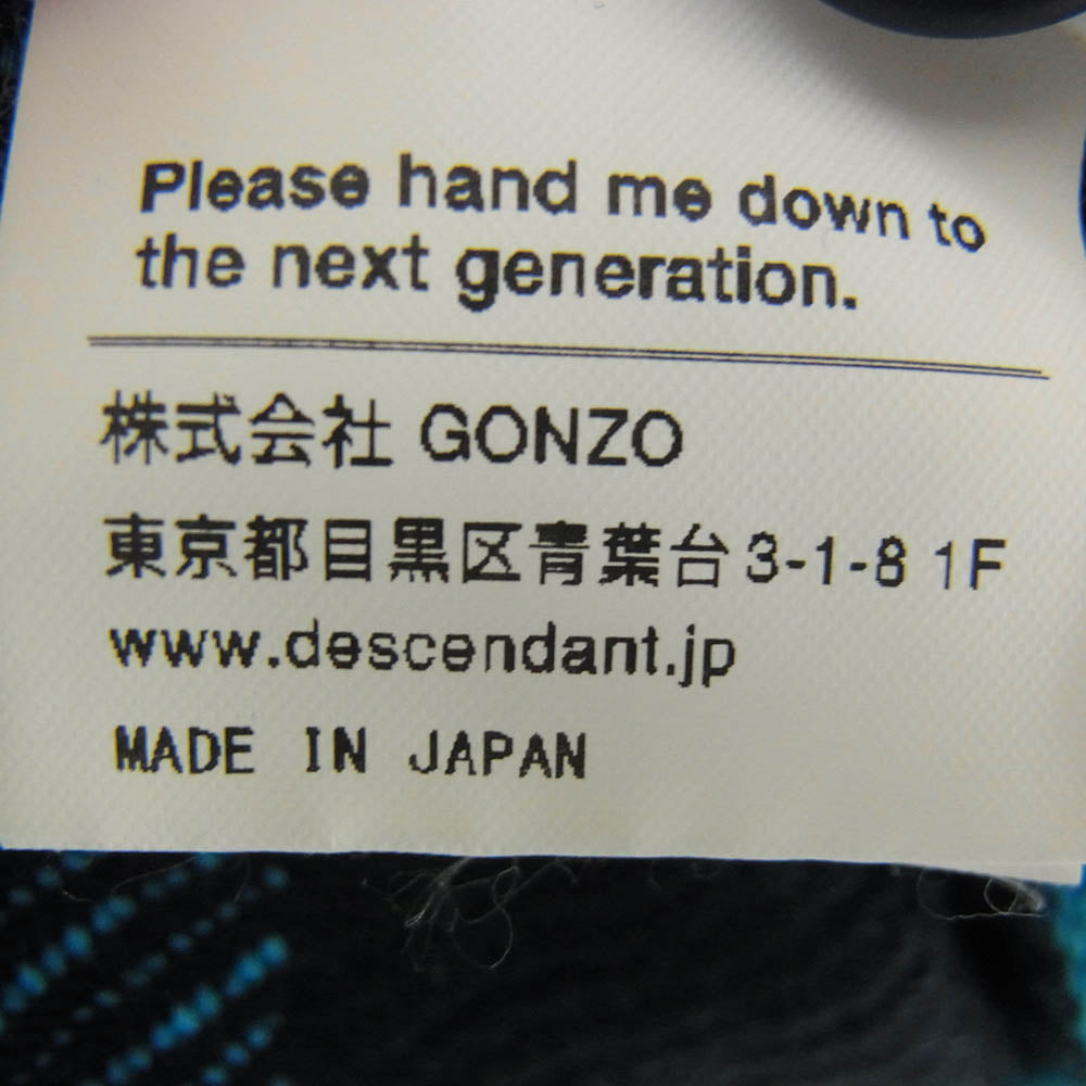 DESCENDANT ディセンダント vanning check ls shirt バッファロー チェック ヘビー ネル シャツ ブルー系 2【中古】