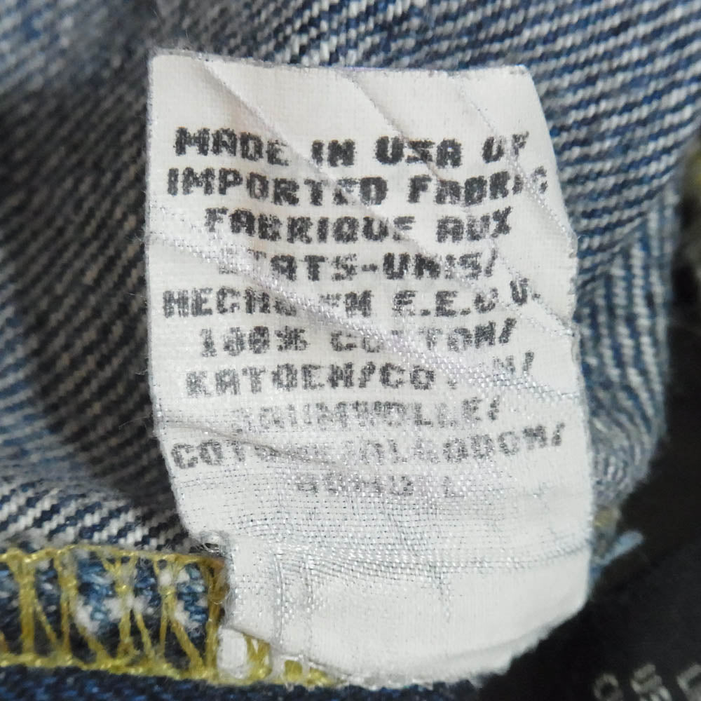 RRL ダブルアールエル 90s USA製 三ツ星タグ シンチバック セルビッチ インディゴブルー系 31【中古】