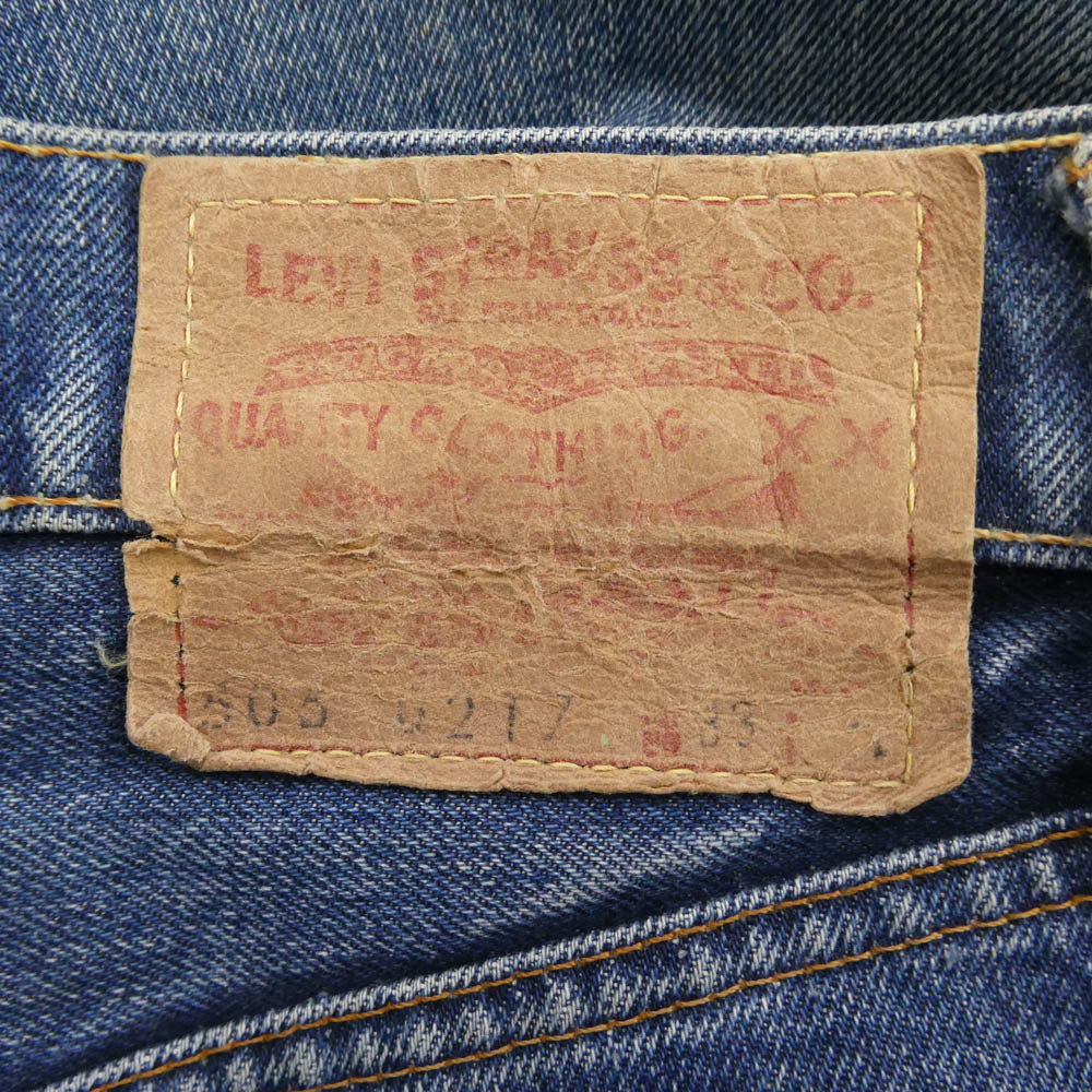Levi's リーバイス 70s 505 赤耳 66前期 BIG E TALON42 裏刻印5 デニム パンツ 33【中古】