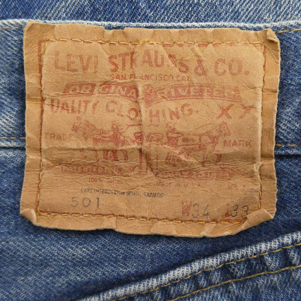 Levi's リーバイス 501 66後期 small e ボタン裏刻印6 デニム パンツ W34 34【中古】