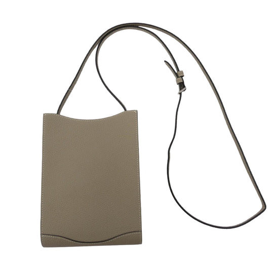 BONAVENTURA ボナベンチュラ ミニ リア シュリンクレザー ショルダー バッグ グレージュ ベージュ系【美品】【中古】