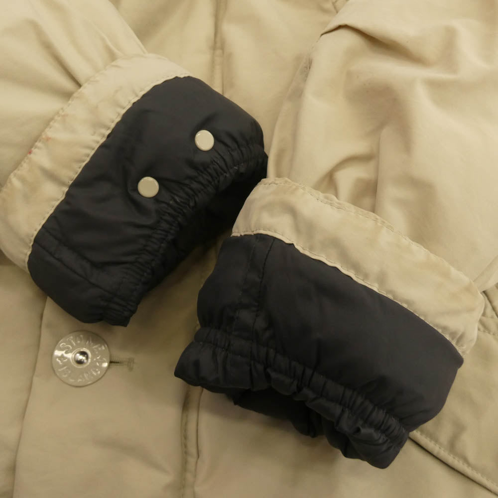 STONE ISLAND ストーンアイランド 611540926-A MICROREPS DOWN ミクロレプス ファー ダウン ジャケット ※ファー欠損あり ベージュ系 S【中古】