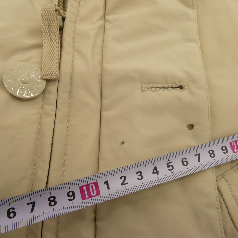 STONE ISLAND ストーンアイランド 611540926-A MICROREPS DOWN ミクロレプス ファー ダウン ジャケット ※ファー欠損あり ベージュ系 S【中古】