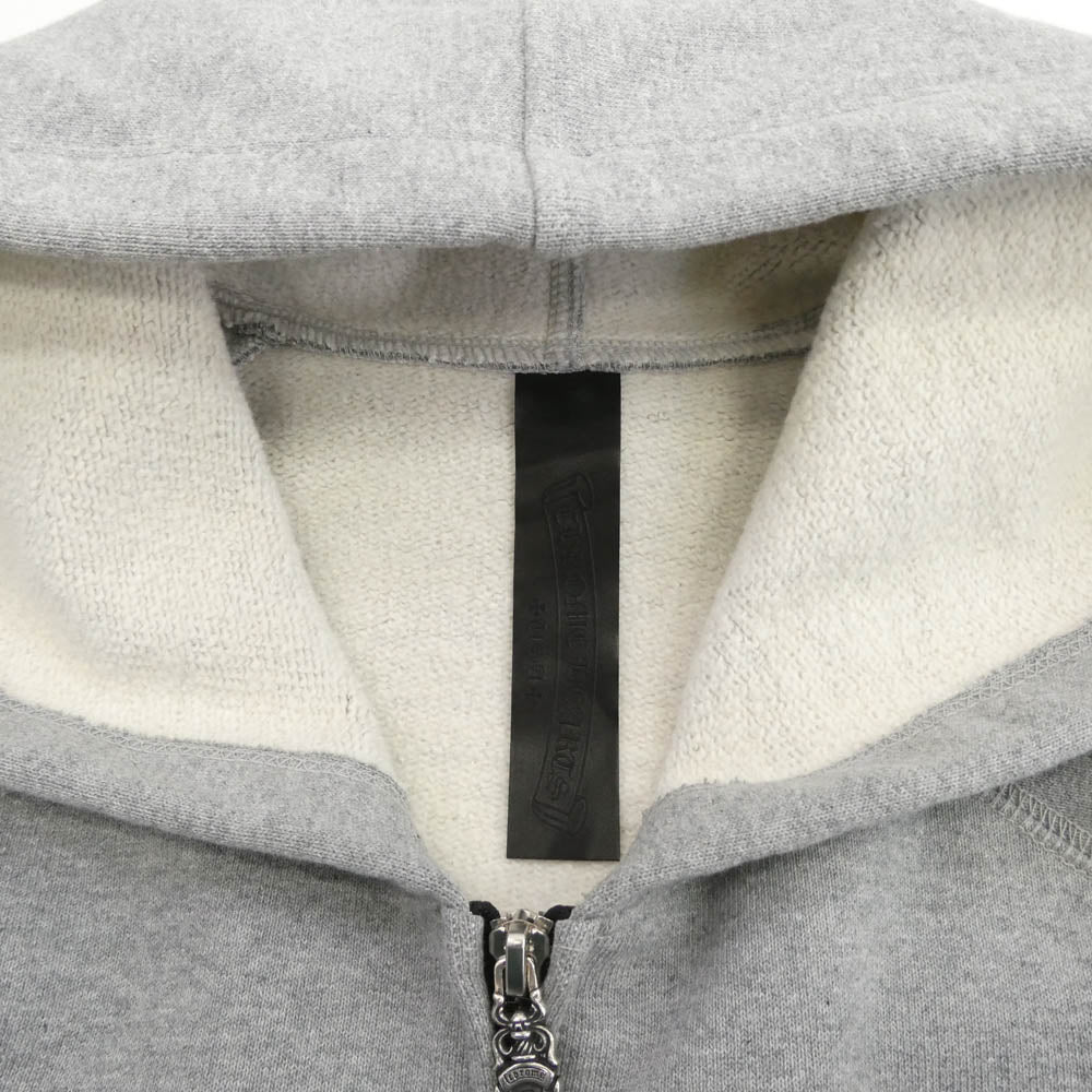 CHROME HEARTS クロムハーツ（原本無） Y NOT セメタリー クロスパッチ ダガー クロスボール ジップ スウェット パーカー XL グレー系 XL【極上美品】【中古】