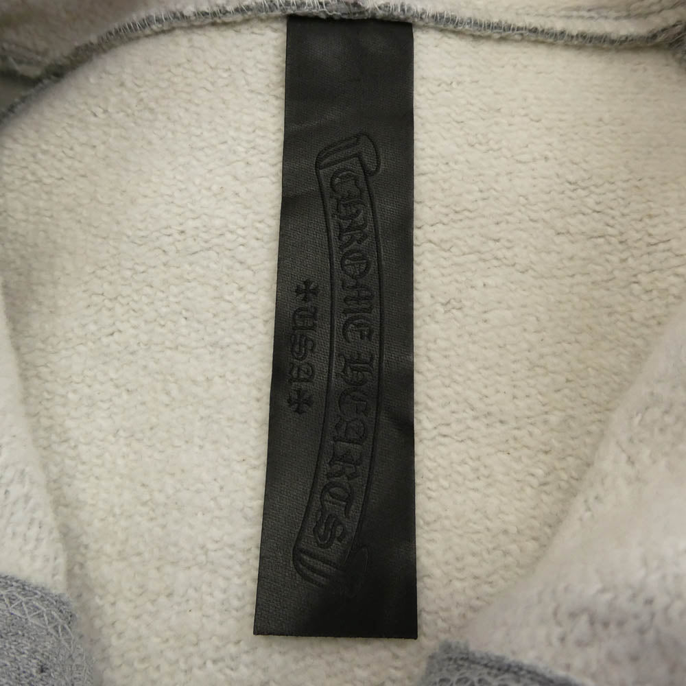 CHROME HEARTS クロムハーツ（原本無） Y NOT セメタリー クロスパッチ ダガー クロスボール ジップ スウェット パーカー XL グレー系 XL【極上美品】【中古】