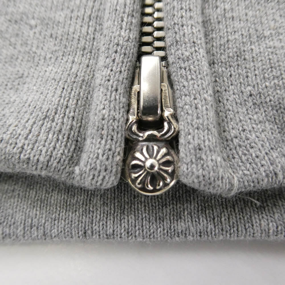 CHROME HEARTS クロムハーツ（原本無） Y NOT セメタリー クロスパッチ ダガー クロスボール ジップ スウェット パーカー XL グレー系 XL【極上美品】【中古】