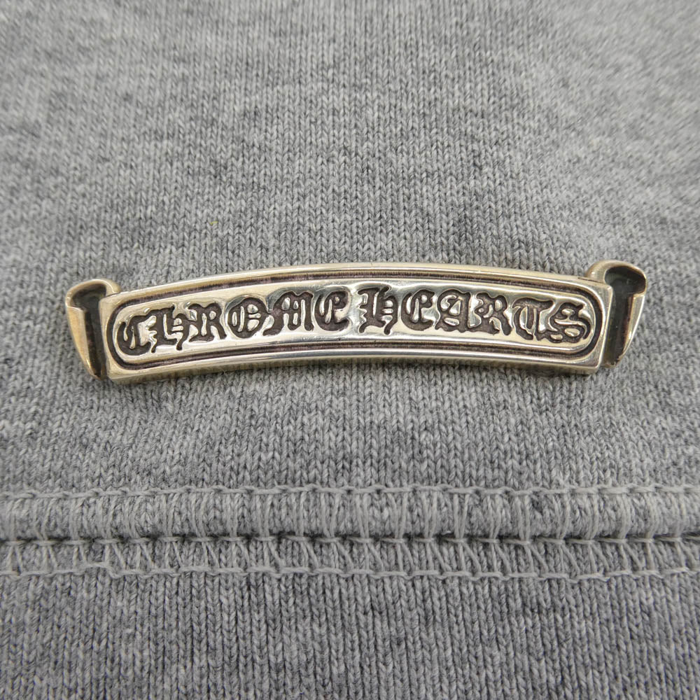 CHROME HEARTS クロムハーツ（原本無） Y NOT セメタリー クロスパッチ ダガー クロスボール ジップ スウェット パーカー XL グレー系 XL【極上美品】【中古】