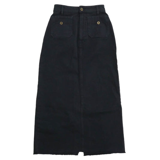 MIUMIU ミュウミュウ MG1941 23年 ロゴ カットオフ デニム スカート ネイビー系 36【中古】