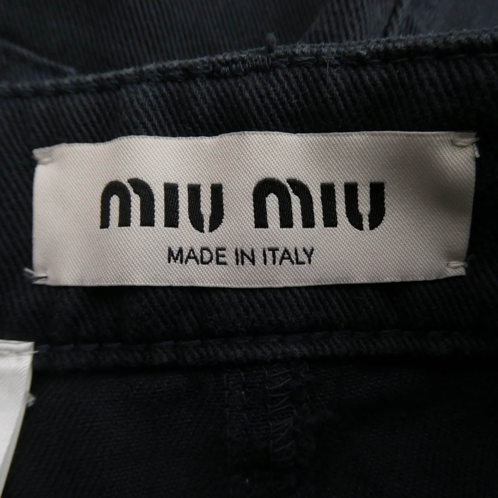 MIUMIU ミュウミュウ MG1941 23年 ロゴ カットオフ デニム スカート  