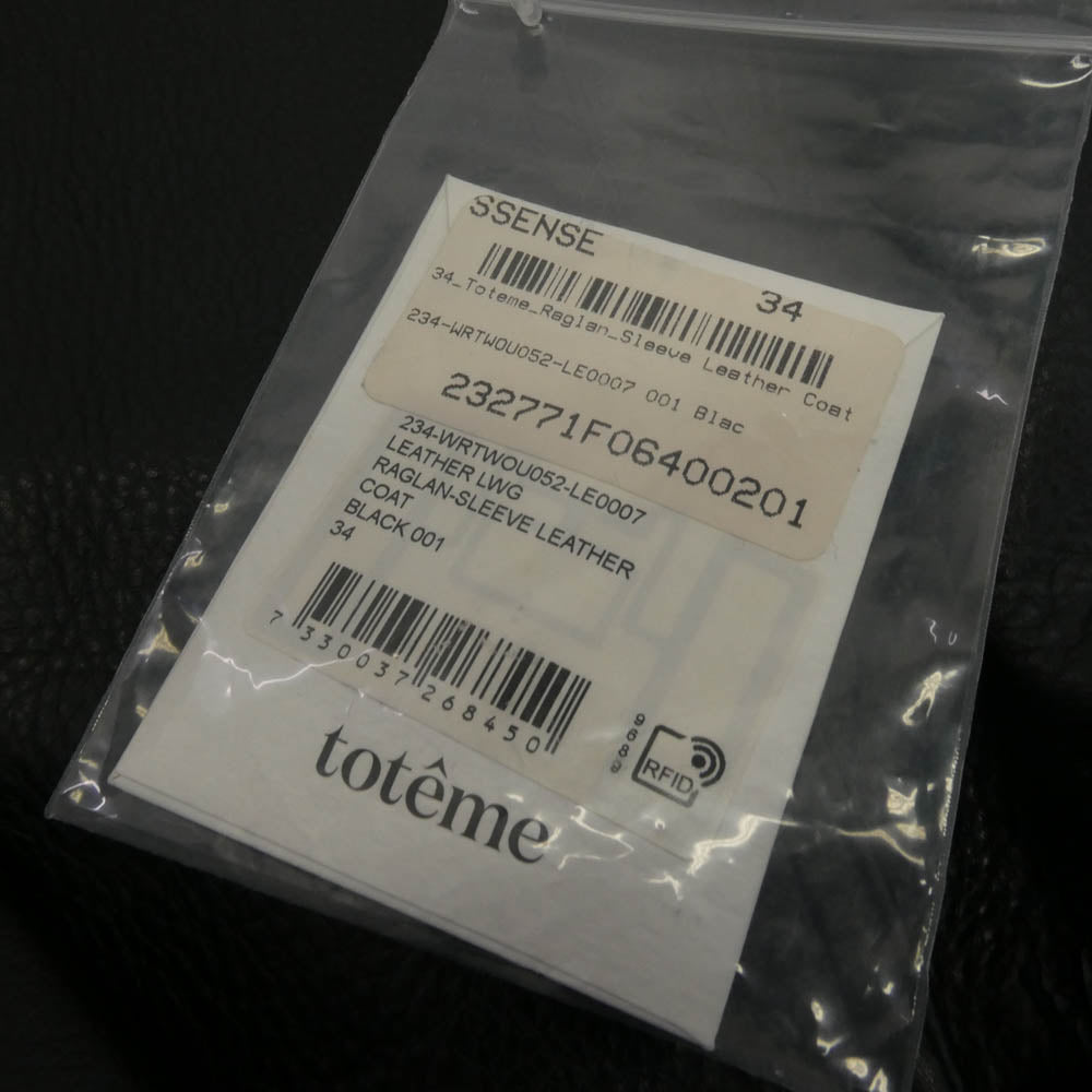 トーテム 234-WRTWOU052-LE0007 ラグランスリーブ レザー コート ブラック系 34【中古】