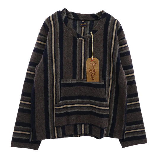 TENDERLOIN テンダーロイン T-BAJA ストライプ ブランケット メキシカン Ｖネック プルオーバー ジャケット ネイビー系 M【美品】【中古】