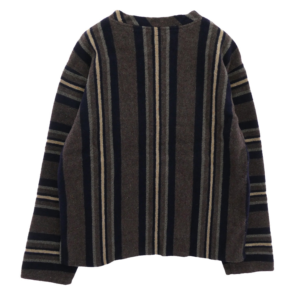 TENDERLOIN テンダーロイン T-BAJA ストライプ ブランケット メキシカン Ｖネック プルオーバー ジャケット ネイビー系 M【美品】【中古】 5l16512dg0028ia68-2.jpg?v=