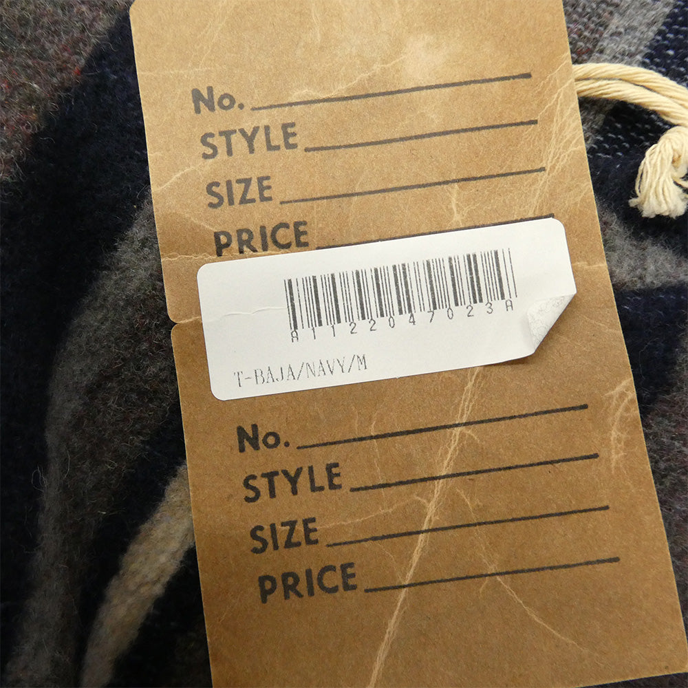 TENDERLOIN テンダーロイン T-BAJA ストライプ ブランケット メキシカン Ｖネック プルオーバー ジャケット ネイビー系 M【美品】【中古】