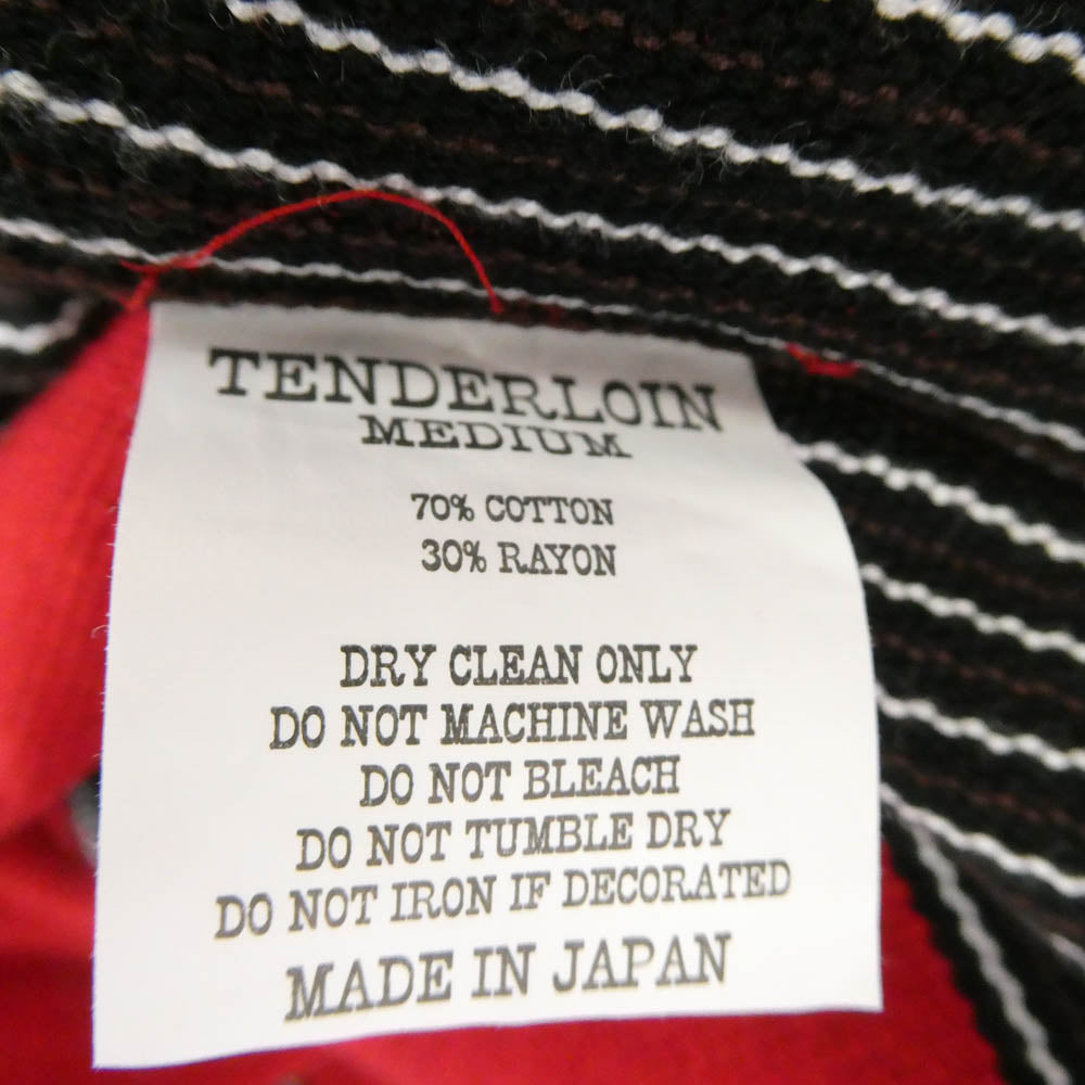 TENDERLOIN テンダーロイン 14AW T-GTM SHT 2 ストライプ柄 切替 長袖シャツ レッド系 M【極上美品】【中古】