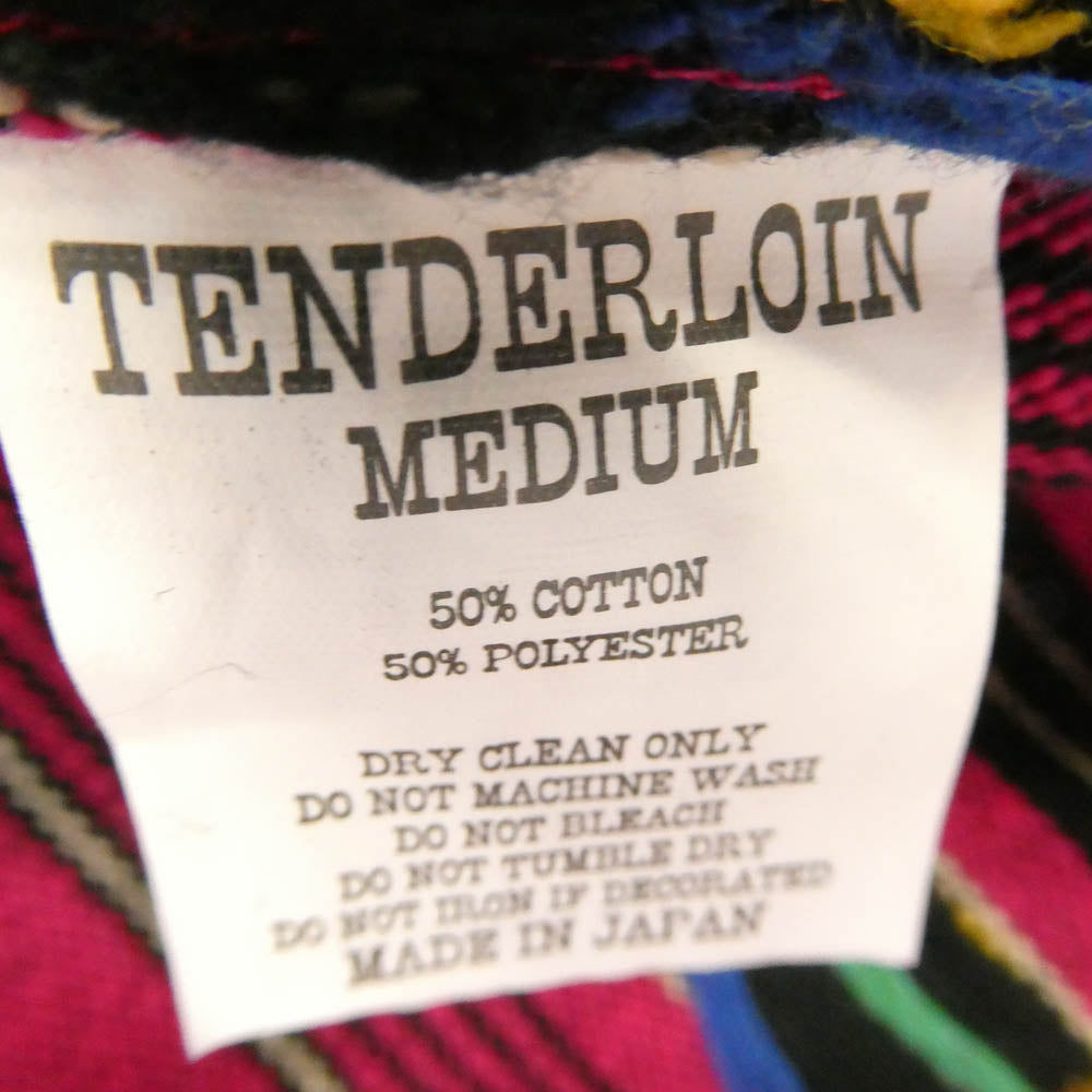 TENDERLOIN テンダーロイン 14AW T-GTM STAND SHT グアテマラ柄 スタンドカラー 長袖シャツ ピンク ピンク系 M【極上美品】【中古】
