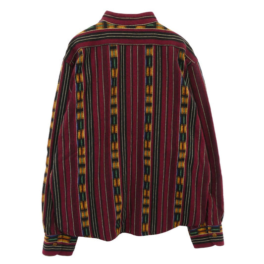 TENDERLOIN テンダーロイン 16AW T-GTM STAND SHT グアテマラ柄 スタンドカラー 長袖シャツ バーガンディ バーガンディ系 M【極上美品】【中古】